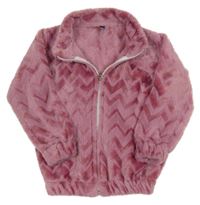 Ružová vzorovaná chlpatá prepínaci mikina Homsi