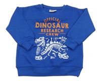 Zafírová mikina s dinosaurom a nápisom Infinity