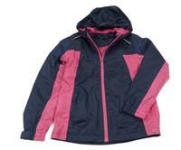 Tmavomodro-růžová šusťáková funkční jarní bunda s kapucí Crivit