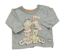 Šedé melírované triko s Garfieldem George