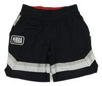 Černo-šedé sportovní kraťasy s pruhy NBA 