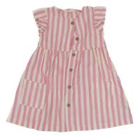 Ružovo-biele pruhované prepínaci šaty Primark