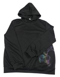 Čierna mikina s ovladači a kapucňou Shein