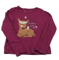 Tmavorůžové triko se srnkou A Punto