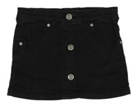 Čierna rifľová sukňa s gombíky Minymo