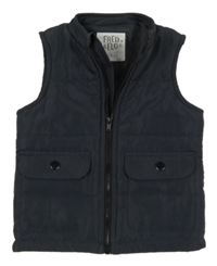 Tmavosivá šušťáková zateplená vesta F&F