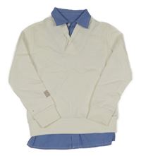 Biela mikina so všitou košilí Chickeeduck