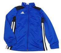 Kobaltově modrá propínací sportovní mikina s logem Adidas