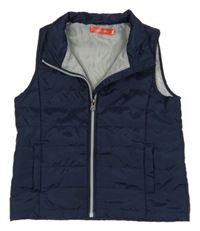 Tmavomodrá šušťáková prešívaná zateplená vesta Tissaia