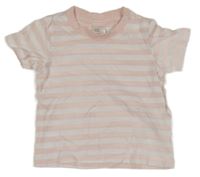 Světlerůžovo-bílé pruhované tričko H&M