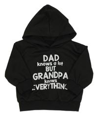 Čierna mikina s nápisom a kapucňou