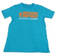 Tyrkysové tričko s nápisom LC Waikiki