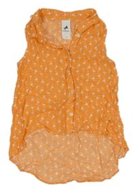 Oranžová mullet halenka s plameňáky C&A