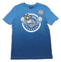 Nové - Tmavomodro-modré tričko s diamantem z flitrů 