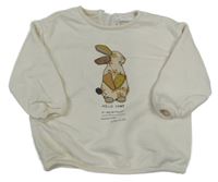 Smotanová oversize mikina so zajačikom Zara