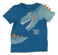 Modré tričko s dinosaurem C&A