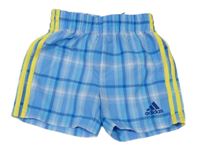 Modro-bílé kostkované kraťasy s logem Adidas