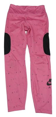 Růžovo-černé běžecké legíny Nike