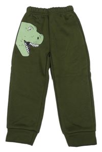 Khaki tepláky s dinosaurem 