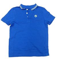 Cobaltovoě modré polo tričko s výšivkou F&F