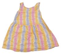 Farebné pruhované batikované mušelínové šaty PRIMARK