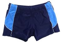 Tmavomodro-modré nohavičkové plavky s pruhmi
