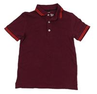 Vínové polo tričko s pruhy M&S