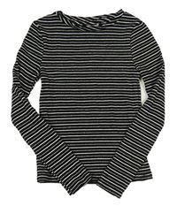 Černo-bílo-stříbrné pruhované žebrované crop triko F&F