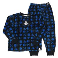 Černo-modré plyšové pyžamo s PlayStation M&S