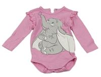 Ružové melírované body s Dumbem a volánikmi zn. Disney