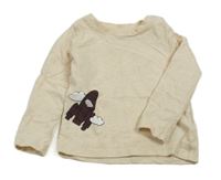 Svetlobéžové melírované tričko s raketou lupilu