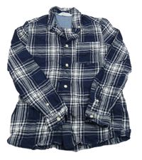 Tmavomodro-biela kockovaná košeľa H&M