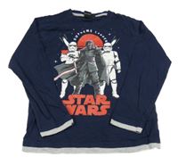 Tmavomodro-sivé tričko so Star Wars