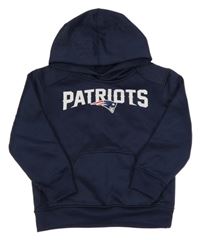 Tmavomodrá thermo mikina s nápisom a vreckom a kapucňou Team Apparel