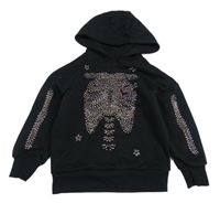 Čierna mikina s kamienkami a kapucňou George