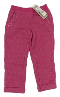 Nové - malinovo-strieborné melírované tepláky Benetton