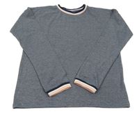 Tmavomodrošedo-strieborné pruhované tričko Y.F.K.