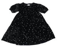 Čierne zamatové šaty s hviezdičkami F&F