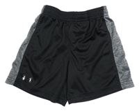 Čierno-šedé/melírované funkčné športové kraťasy s logom UNDER ARMOUR