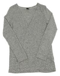 Sivo-biely melírovaný úpletový cardigan Y.F.K.