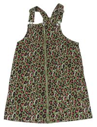 Khaki rifľové prepínaci šaty s leopardím vzorom Matalan