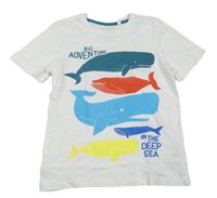 Biele tričko s velrybami C&A