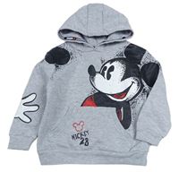 Sivá melírovaná mikina s Mickeym a kapucňou Primark