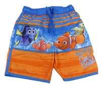 Modro-oranžové plážové kraťasy s Nemem a Dorym Disney
