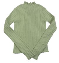 Svetlozelený rebrovaný crop sveter Zara