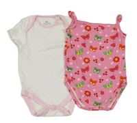 2x body - růžové s motýly a beruškami + bílé puntíkaté