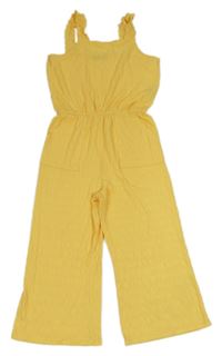 Žltý pruhovaný culottes overal Primark