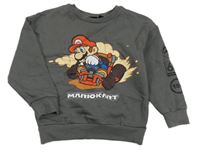 Tmavosivá mikina s Mariokart Primark