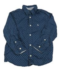 Tmavomodrá puntíkatá košile s výšivkou H&M