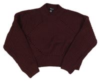 Tmavohnědý crop svetr New Look